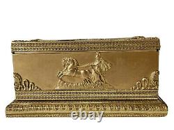 Box Box In Bronze Golden Style Empire Characters Period 19th Antique Box