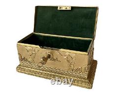 Box Box In Bronze Golden Style Empire Characters Period 19th Antique Box