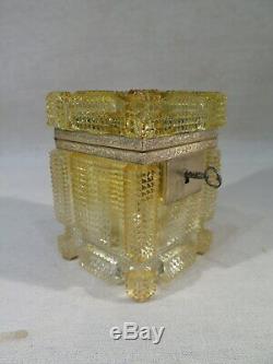 Box Box Old Crystal Yellow Size Charles X Period XIX