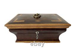 Box Box Shape Tomb Cenotaph Wood Marquetry Age 19th Antique Box