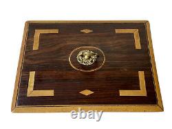 Box Box Shape Tomb Cenotaph Wood Marquetry Age 19th Antique Box