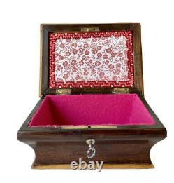 Box Box Shape Tomb Cenotaph Wood Marquetry Age 19th Antique Box