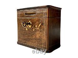 Box Tirelire Caisse D'epargne Bois Marqueterie Époque Xixème Antique Money Box