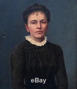 Bralebois Portrait Of Woman Epoque Late Nineteenth Century Oil On Canvas