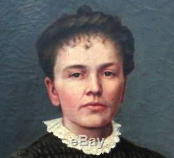 Bralebois Portrait Of Woman Epoque Late Nineteenth Century Oil On Canvas