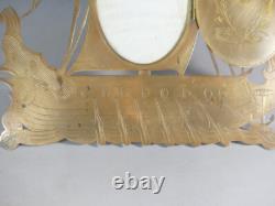 Brass Drakkar Boat-Shaped Picture Frame, Late 19th Century
