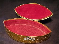 Brass Jewelry Box With Painted Miniature Nineteenth Century