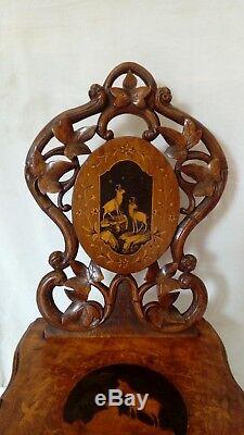 Brienz Swiss Child Musical Chairs Antique Nineteenth Century Carved