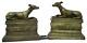 Bronze Andiron Decor With 19th Century Greyhound Sculptures