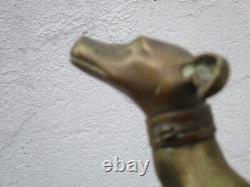 Bronze Andiron Decor with 19th Century Greyhound Sculptures