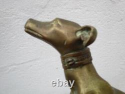 Bronze Andiron Decor with 19th Century Greyhound Sculptures