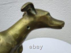 Bronze Andiron Decor with 19th Century Greyhound Sculptures