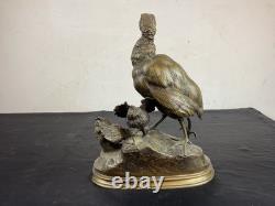 Bronze Animalier by Ferdinand Pautrot (1832-1874) Partridge 19th Century