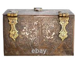 Bronze Box Engraved Egyptomania Era Xixth