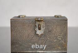 Bronze Box Engraved Egyptomania Era Xixth