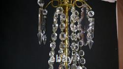 Bronze, Brass, and Crystal Pendant Chandelier, 19th Century