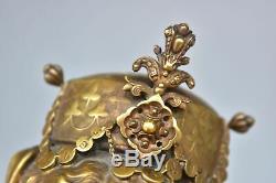 Bronze Bust Golden Patina Young Woman Oriental Xixth