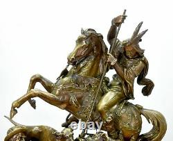 Bronze By J. F. T. Gechter Era Xixth Representative Quentin Durward And Louis XI