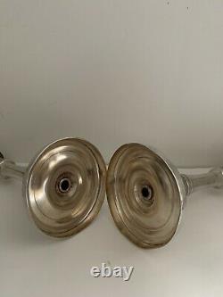 Bronze Candle Holders Silver Epoch 19th Century Restoration