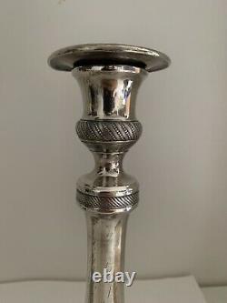 Bronze Candle Holders Silver Epoch 19th Century Restoration