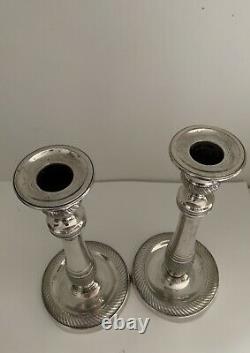 Bronze Candle Holders Silver Epoch 19th Century Restoration