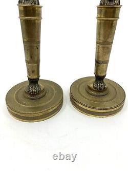 Bronze Candleholders from the Empire or Directory Period, Return from Egypt, 1800, 19th Century