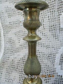 Bronze Candlesticks Dore Chisele Era 19th Empire Florets