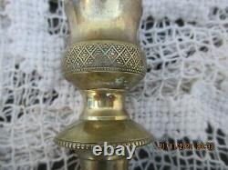 Bronze Candlesticks Dore Chisele Era 19th Empire Florets