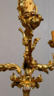 Bronze Chiseled Rose Chandelier, Late 19th Century, In the Style of Baguès