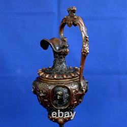 Bronze Ewer in Renaissance Style, Napoleon III Period, 19th Century