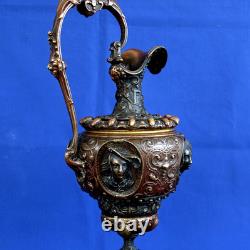 Bronze Ewer in Renaissance Style, Napoleon III Period, 19th Century