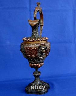 Bronze Ewer in Renaissance Style, Napoleon III Period, 19th Century