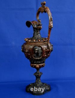 Bronze Ewer in Renaissance Style, Napoleon III Period, 19th Century