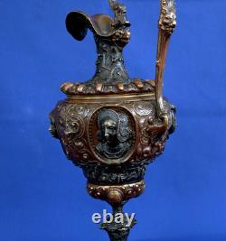 Bronze Ewer in Renaissance Style, Napoleon III Period, 19th Century