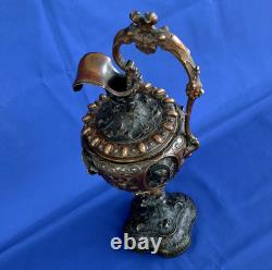 Bronze Ewer in Renaissance Style, Napoleon III Period, 19th Century