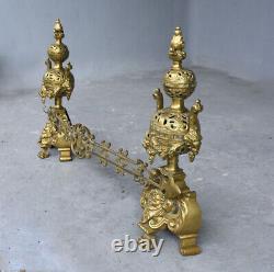 Bronze Fireplace Chenets 19th Century (pair)