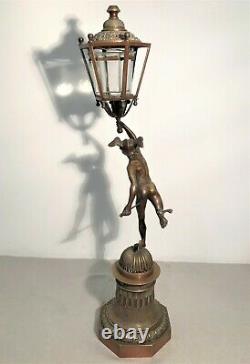 Bronze God Hermès Nightlight Lantern Era Xixth Century