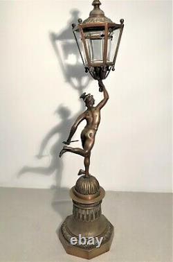 Bronze God Hermès Nightlight Lantern Era Xixth Century