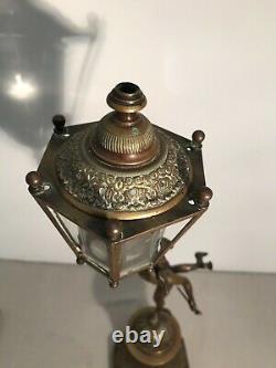 Bronze God Hermès Nightlight Lantern Era Xixth Century