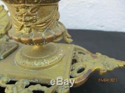 Bronze Inkwell Office Decor Bacchus Head 19th Time