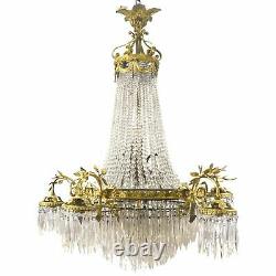 Bronze Lamp Chandelier At The End Of The 19th Century