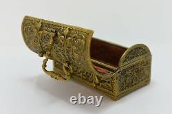 Bronze Renaissance-style Jewelry Box Decorated With Lily Flowers 19th Century