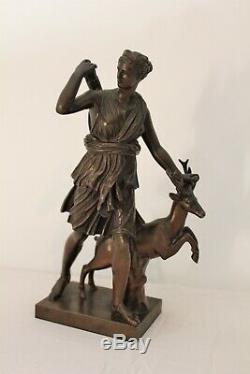 Bronze Sculpture Diana Of Versailles Cast Barbedienne Time Nineteenth Century