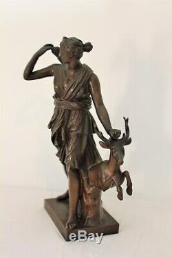 Bronze Sculpture Diana Of Versailles Cast Barbedienne Time Nineteenth Century