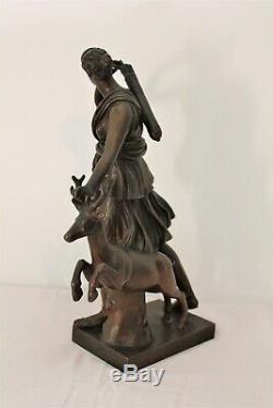 Bronze Sculpture Diana Of Versailles Cast Barbedienne Time Nineteenth Century