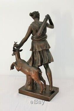 Bronze Sculpture Diana Of Versailles Cast Barbedienne Time Nineteenth Century