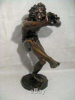 Bronze Sculpture Signed Lequesne Dancing Fauna Time Nineteenth Century