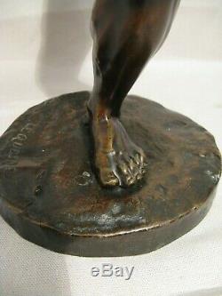 Bronze Sculpture Signed Lequesne Dancing Fauna Time Nineteenth Century