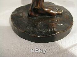 Bronze Sculpture Signed Lequesne Dancing Fauna Time Nineteenth Century