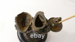 Bronze Statuette, Incense Holder, Black Man, Nubian, 19th Century